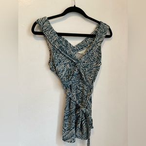 Banana Republic Teal Colored Jersey Wrap Top